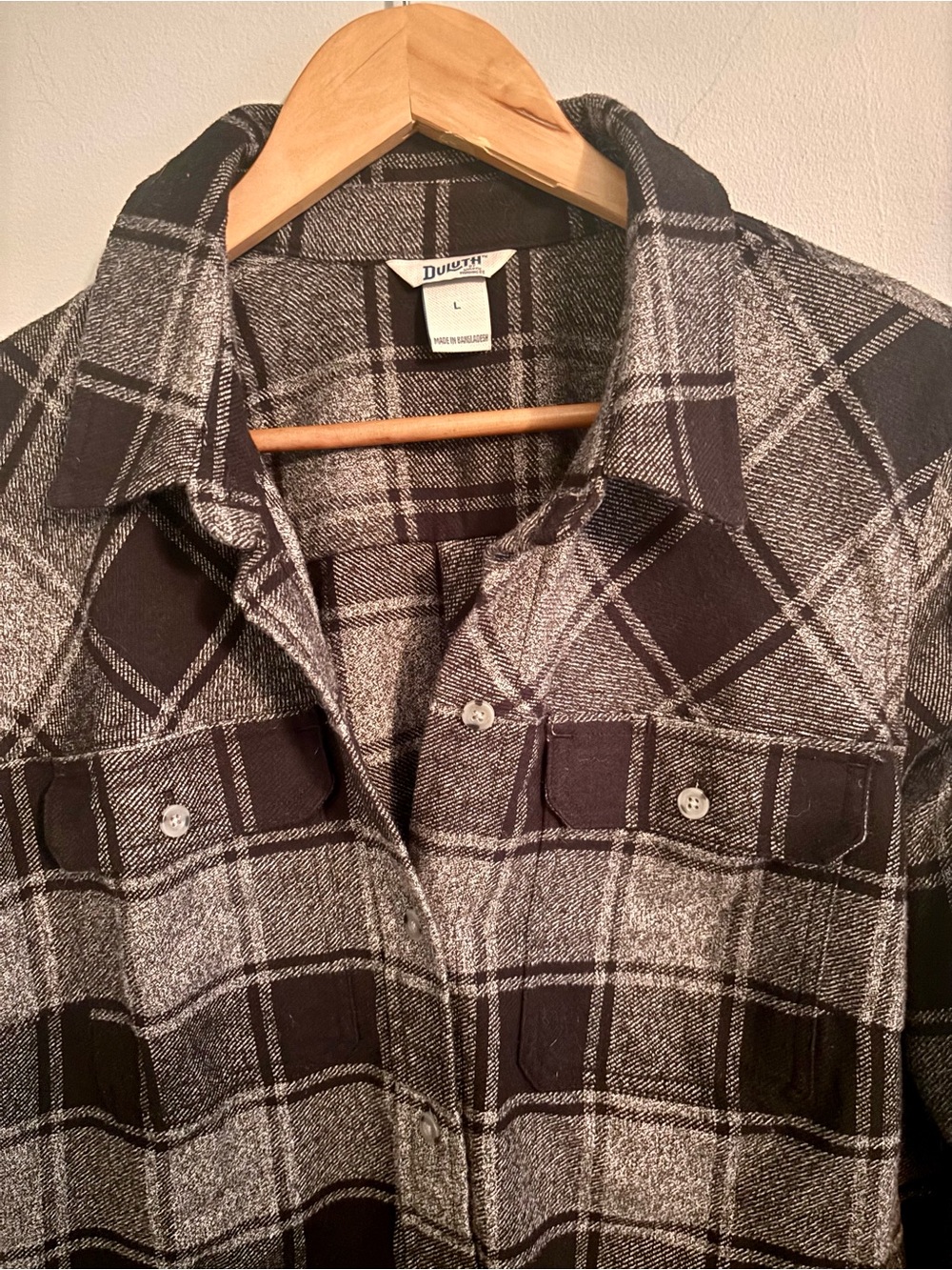 Duluth Trading Co Black & Gray Plaid Dress